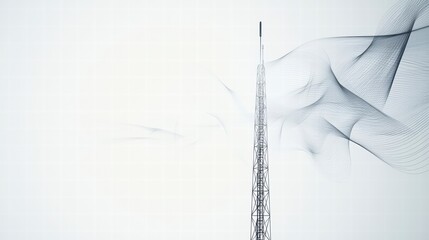 Poster - elegant abstract: a sophisticated abstract image showcasing a tall, slender structure with a texture