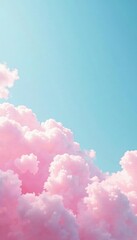 Wall Mural - Soft grunge texture with pastel pink clouds and a light blue sky background, dreamy, surreal