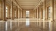 © bussi - A legislative hall with smooth stone floors and vast columns. Featuring grandeur and stability