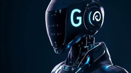 Poster - Futuristic Robot: A cutting-edge robot design. its metallic surfaces gleam under futuristic lighting, epitomizing technological advancement