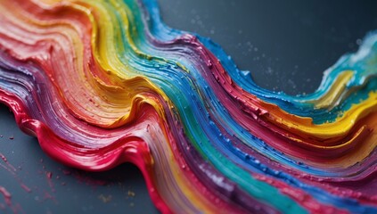 Vibrant Rainbow Paint Texture Abstract Art Background