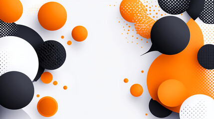 Poster - Dynamic abstract design featuring orange and black circles modern graphic art creative digital environment artistic viewpoint