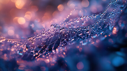 Wall Mural - Dewdrop Spiderweb: Morning's Embrace

