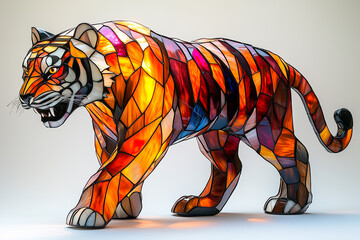 Wall Mural - Stained Glass Tiger Lamp