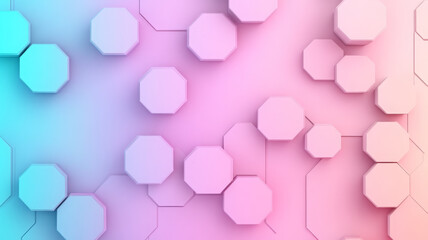 Poster - refreshing summer themed design showcasing mix of hexagonal shapes in soft pastel colors, creating modern and vibrant background