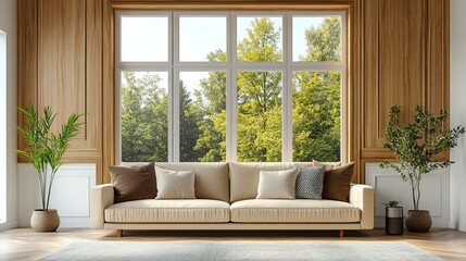 Wall Mural - Cozy Living Room with Large Window