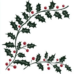 Wall Mural - Ornamental Holly Border Design