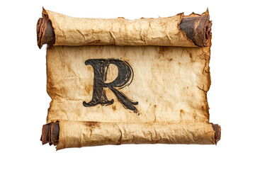 Wall Mural - ancient scroll with letter r displayed prominently