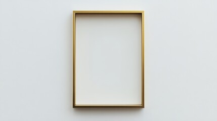 Poster - Simple gold frame with clean lines and a polished metallic finish, placed on a pure white background. No text, no people.