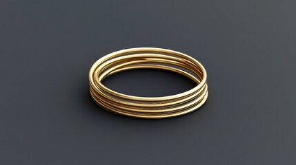 Poster - Thin minimalist gold rings stacked together, placed on a modern dark gray background. No text, no people.
