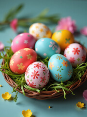Poster - Decorated Easter Eggs Display Vibrant Colours, Adding Joy And Festive Spirit To Holiday Celebrations For People Of All Ages Worldwide. 00002