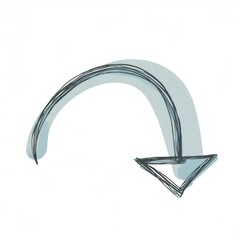 Poster - Curved hand drawn arrow pointing downward, indicating directional change or navigation