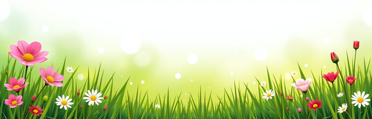 Aufkleber - A Serene Meadow Landscape With Vibrant Colors Set Against A Transparent Png Background Evokes A Sense Of Summertime Serenity. 00002
