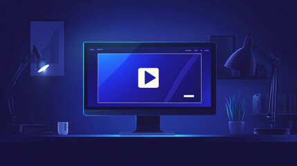 Browser with video player screen mockup template. Ui page frame for media channel window. Stream and broadcast view blank app mock up. Dark online watching live blog or film design on pc element