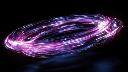 Poster - A vibrant, swirling vortex of pink and blue light against a dark background, creating a dynamic and futuristic visual effect.
