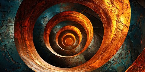 Poster - Spiral with a red and blue color