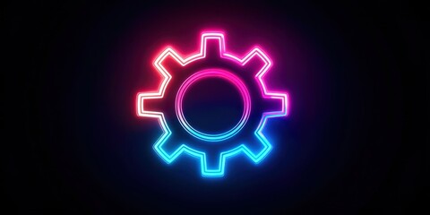 Poster - Neon colored gear with a blue and pink stripe