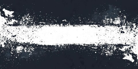 Poster - Black and white image of a white line with a lot of black spots