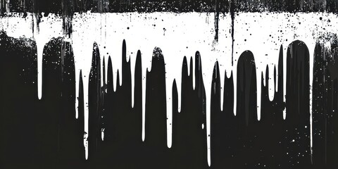 Poster - Black and white image of a spray paint drizzle