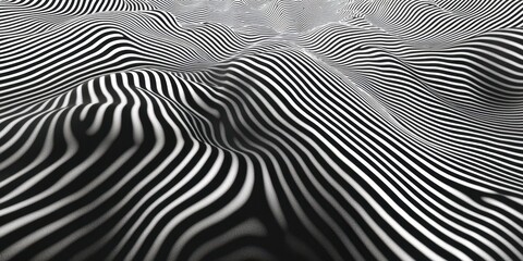 Poster - Black and white striped hill