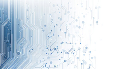 A sleek, modern design featuring a network of blue circuit lines on a soft white background, embodying technology and innovation.