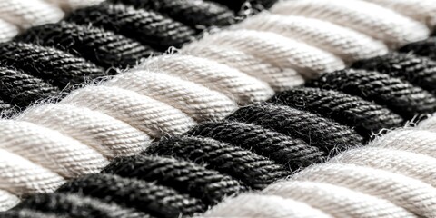 Poster - Black and white rope with white stripes