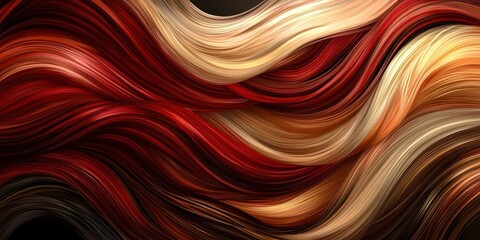 Poster - Red and orange hair style with a black background