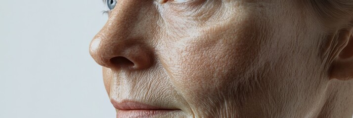 Poster - Transformation of aging skin to youthful appearance showcasing side by side comparison of texture and vitality. Generative AI
