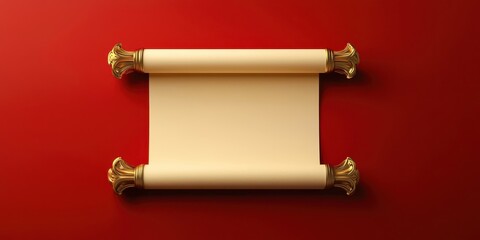 Poster - Scroll with a blank piece of paper on it