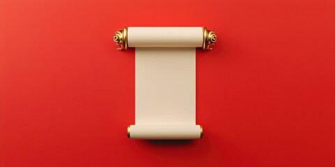 Poster - Scroll with a blank piece of paper on it