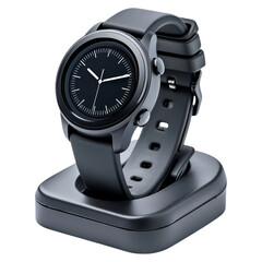 Poster - Multi functional smartwatch on charging dock , IT Gadget, isolated on transparent background