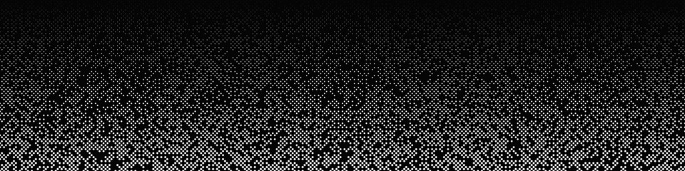 Poster - Black and white repeating dot pattern background - abstract horizontal vector graphic design from circles