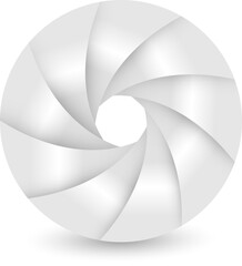 Poster - Logo 3D, abstract shutter white gray design.