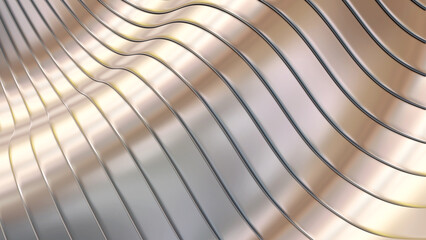 Poster - White pearl striped pattern background, 3d lines design, abstract minimal white gray background.