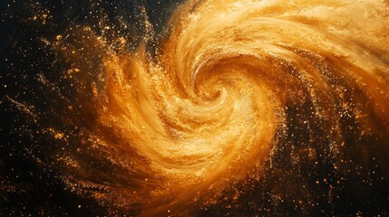 Wall Mural - swirling golden sand explosion, creating organic textures, vivid contrast