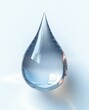 © sunny - Hyperrealistic Water Droplet Close Up in Mid Air on Minimalistic White Background