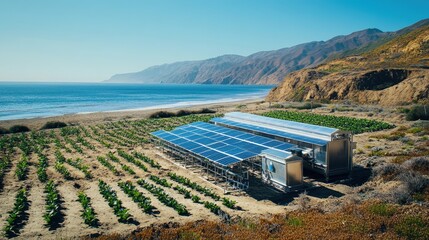 Poster - a startup innovating in solar-powered desalination systems, creating sustainable methods of providin