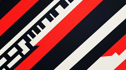 Poster - A striped pattern with bold contrasting colors arranged in diagonal lines, creating an eye-catching and energetic design suitable for branding, advertisements, or digital content