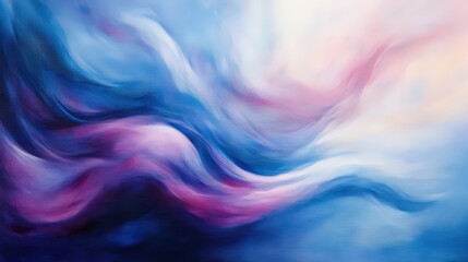 Poster - a swirling blend of vibrant colors, including deep blues, purples, and pinks, creating a soft, fluid