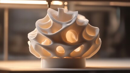 Poster - 3D printer creating a complex object from start to finish