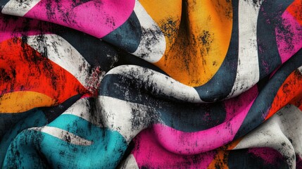 Poster - A vibrant abstract pattern featuring swirling colors and sharp lines, evoking a sense of motion and energy, ideal for contemporary designs or artistic digital projects.