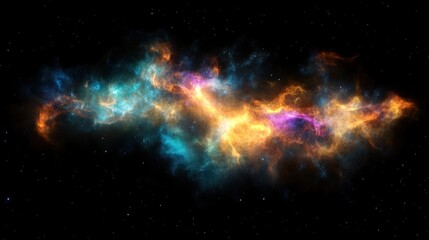 Poster - a vibrant nebula glowing in space, its swirling gases and bright colors illuminating the dark expans