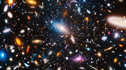 Wall Mural - a view from a space telescope capturing the distant galaxies and nebulae far beyond our milky way, s