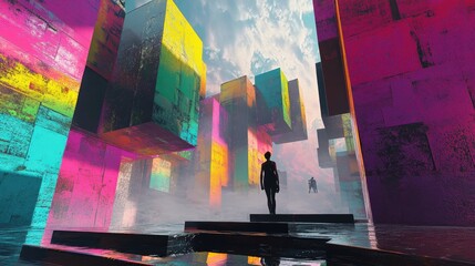 Poster - A virtual art gallery in the metaverse where users explore dynamic 3D exhibits, purchase NFTs, and interact with digital artists