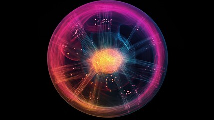 Poster - electron density in an atom, illustrating probability zones for their position.