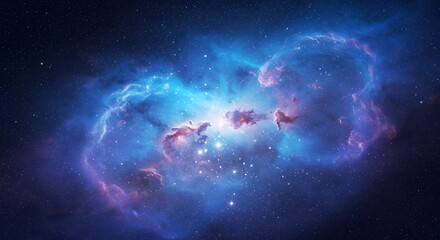Wall Mural - vibrant nebula space cloud with stars - cosmic background art
