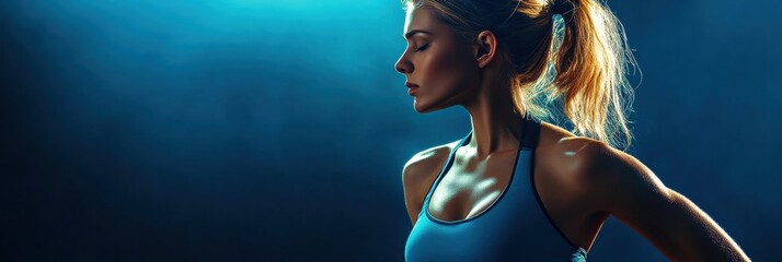 Poster - Body transformation showcasing journey from overweight to fit in fitness studio lighting with motivating energy. Generative AI