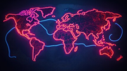 Poster - A world map with animated paths showing trade routes and historical voyages.