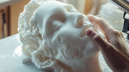 Poster - 3d printer to bring a digital sculpture to life, merging technology and art
