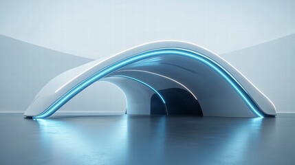 Poster - futuristic architectural design: an abstract architectural rendering showcasing a sleek, modern buil